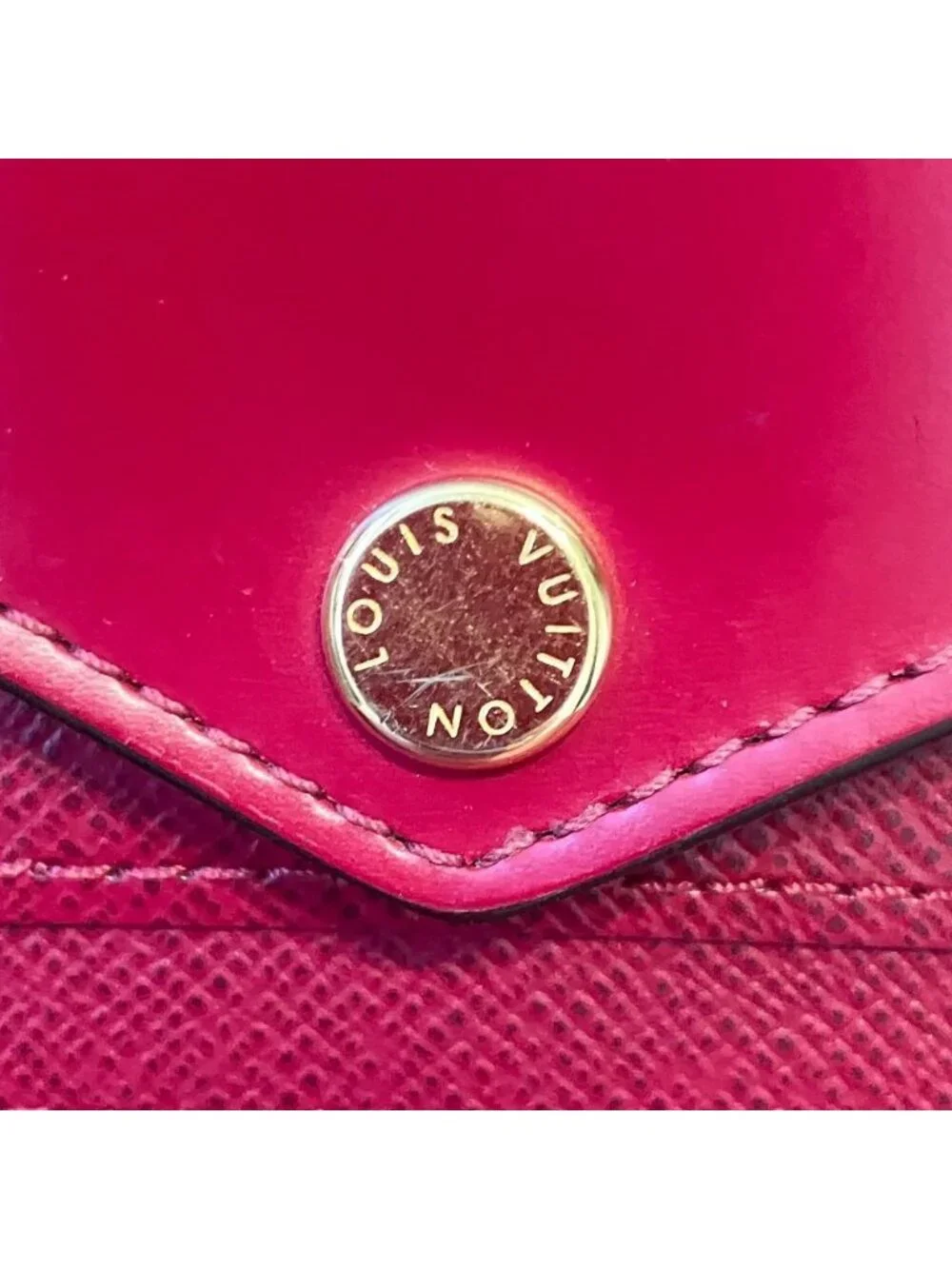 Louis Vuitton Portefeuille Zoe Monogram Compact Wallet Fuchsia Brown